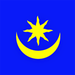 Image of Isaac Comnenus, coat of arms a star and crescent on an azure background.