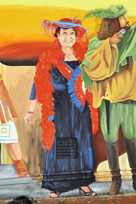 Historic characters on the Portsmouth mural at Southsea