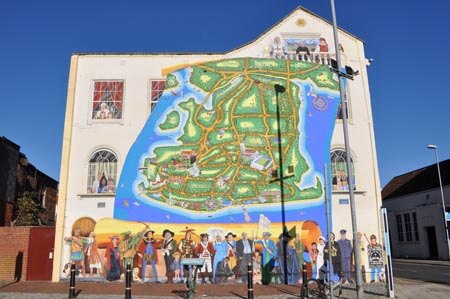 Portsea Island mural at The Strand in Southsea