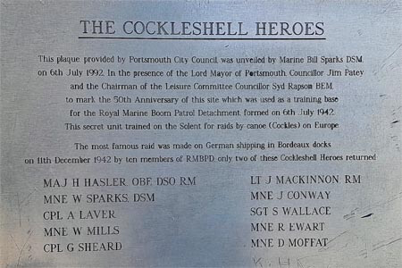 Cockleshell Heroes, Lumps Fort, Southsea