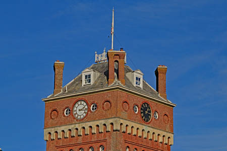 The clock tower at Eastney Barracks, Portsmouth