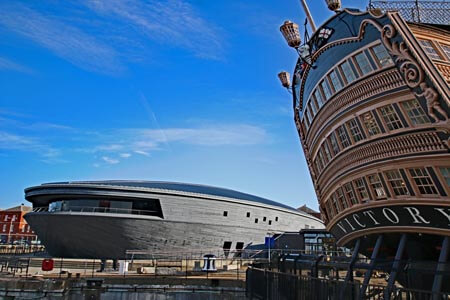 HMS Victory and the Mary Rose Museum at Portsmouth Historic Dockyard