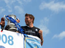 Hermann Heridarsson, celebrates