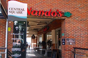 Nandos Restaurant, eating out at Gunwharf Quays, Portsmouth