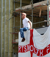 Every available vantage point is used