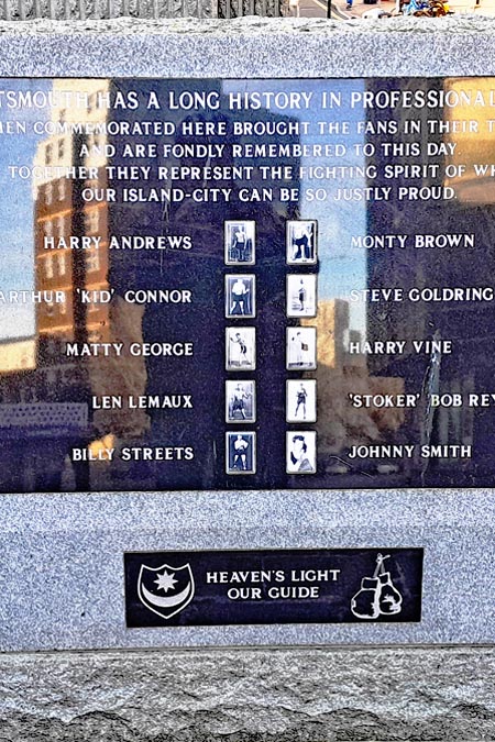 Portsmouth Professional Boxers memorial at Guildhall Square Portsmouth Professional Bowers memorial featuring the Star and Crescent