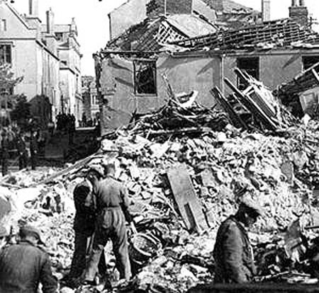 Bomb damage in Portsmouth during The Blitz