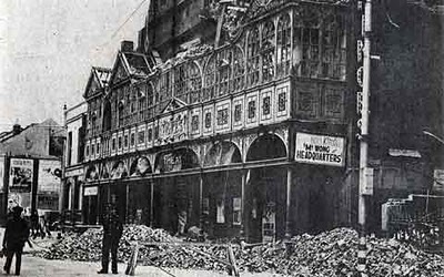 Princes Theatre bomb damage during the Blitz, Lake Road, Portsmouth