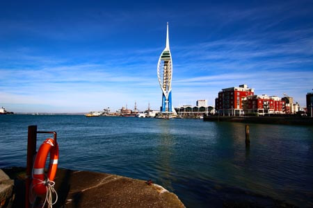 The Spinnaker Tower a architectual landmark at Portsmouth Harbour