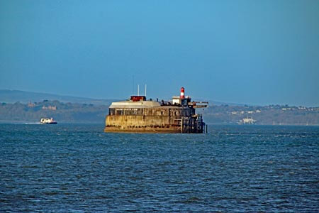 Spitbank Fort, located in The Solent, south of Portsmouth