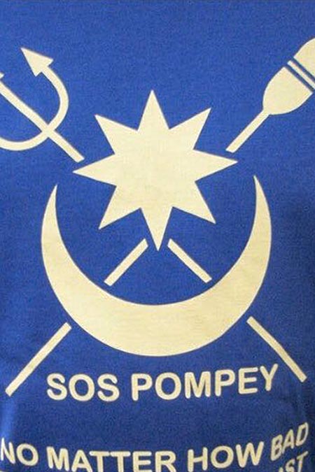 SOS Pompey t-shirt featuring the Star and Crescent