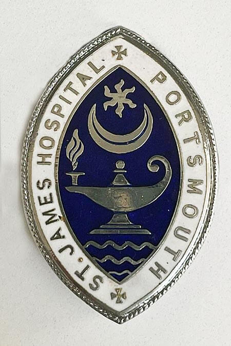 St James' Hospital Portsmouth badge featuring the Star and Crescent