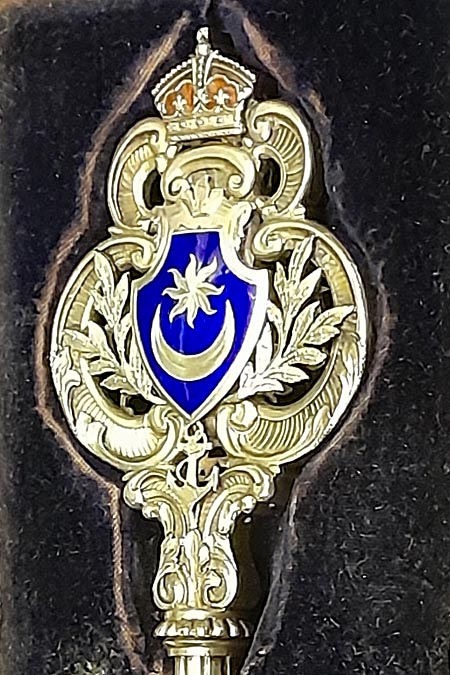 Portsmouth Star and Crescent on a ceremonial spoon